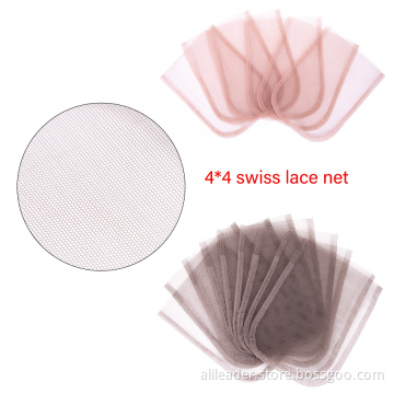 4×4 13×4 Swiss Lace Hairnet Untuk Membuat Rambut Palsu